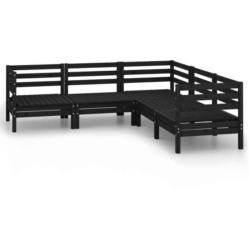

Vidaxl - Juego de muebles de jardín 5 pzas madera de pino maciza negro - Negro