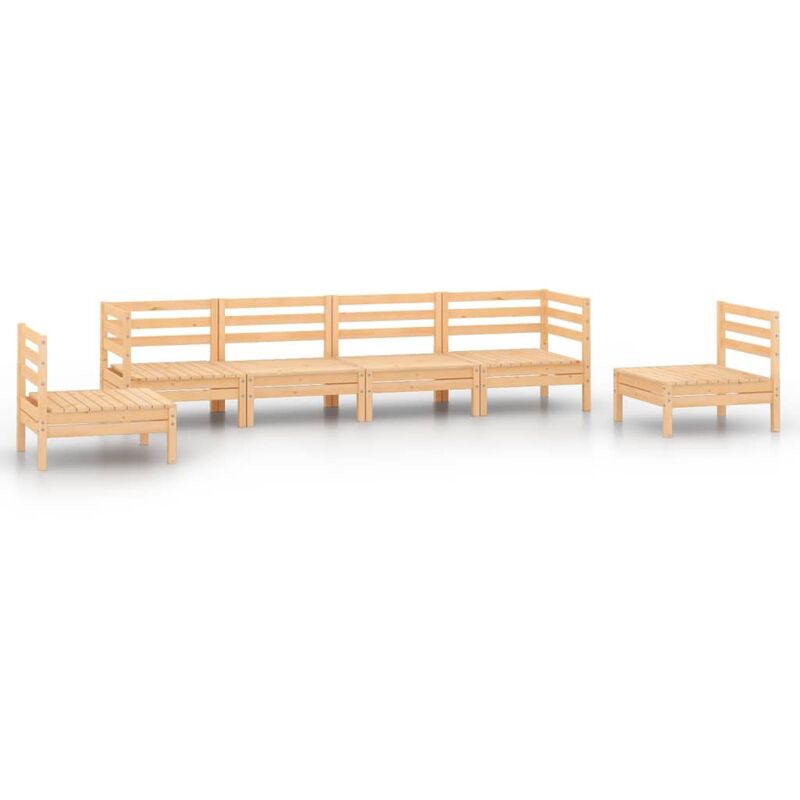 

Vidaxl - Juego de muebles de jardín 6 piezas madera maciza de pino - Marrón