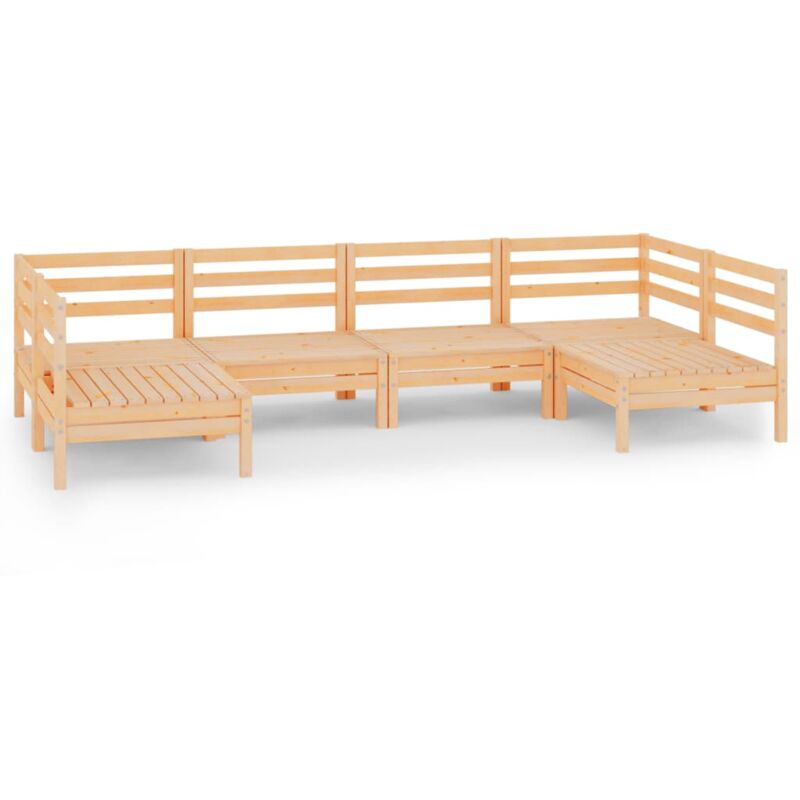 

Vidaxl - Juego de muebles de jardín 6 piezas madera maciza de pino - Marrón