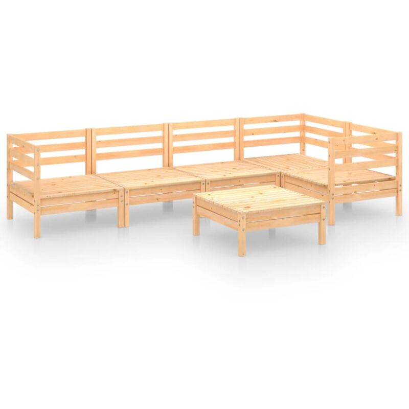 

Vidaxl - Juego de muebles de jardín 6 piezas madera maciza de pino - Marrón
