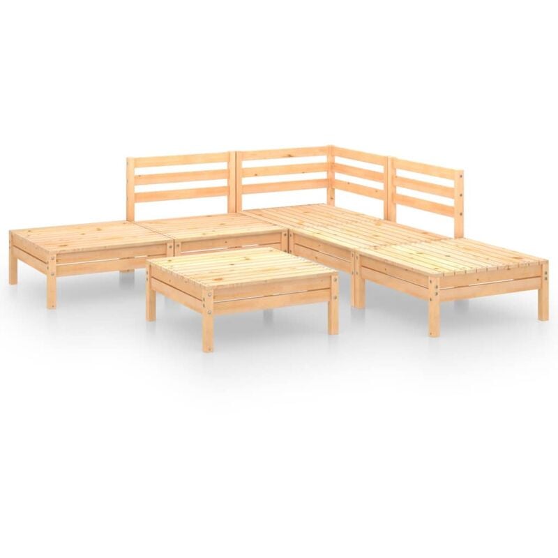 

Vidaxl - Juego de muebles de jardín 6 piezas madera maciza de pino - Marrón