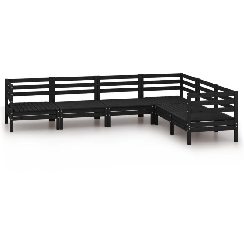 

Vidaxl - Juego de muebles de jardín 6 pzas madera de pino maciza negro - Negro