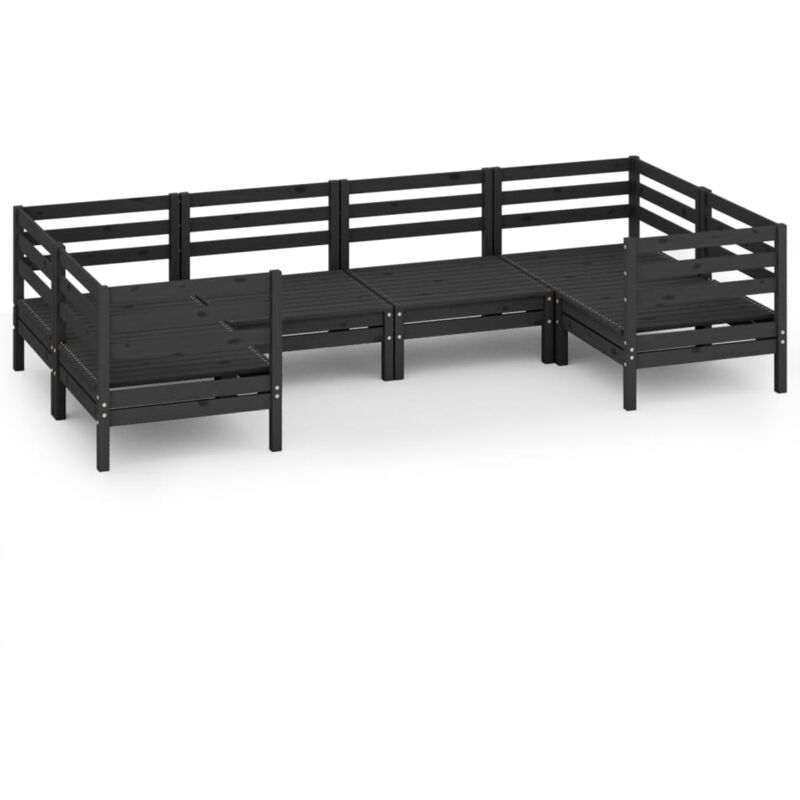 

Vidaxl - Juego de muebles de jardín 6 pzas madera de pino maciza negro - Negro