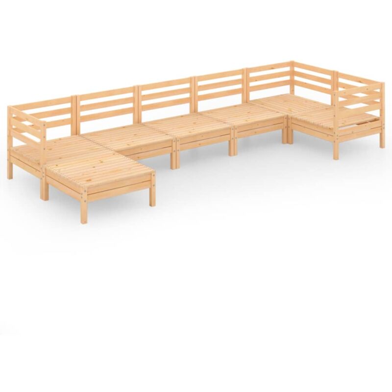 

Vidaxl - Juego de muebles de jardín 7 piezas madera maciza de pino - Marrón