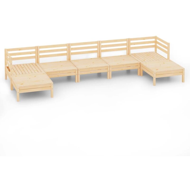 

Vidaxl - Juego de muebles de jardín 7 piezas madera maciza de pino - Marrón