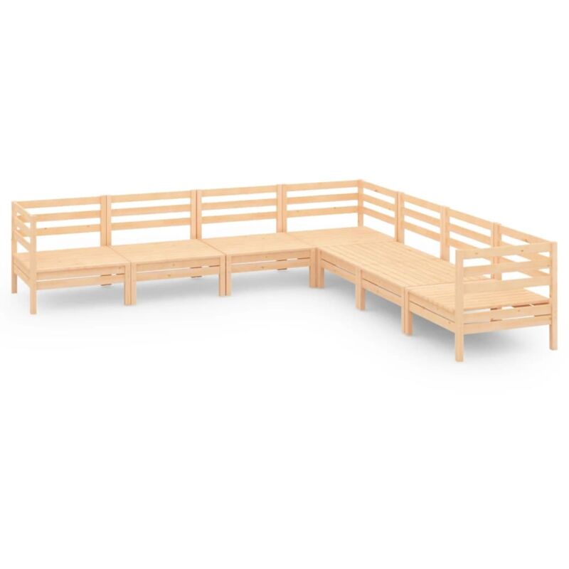 

vidaXL Juego de muebles de jardín 7 piezas madera maciza de pino - Marrón