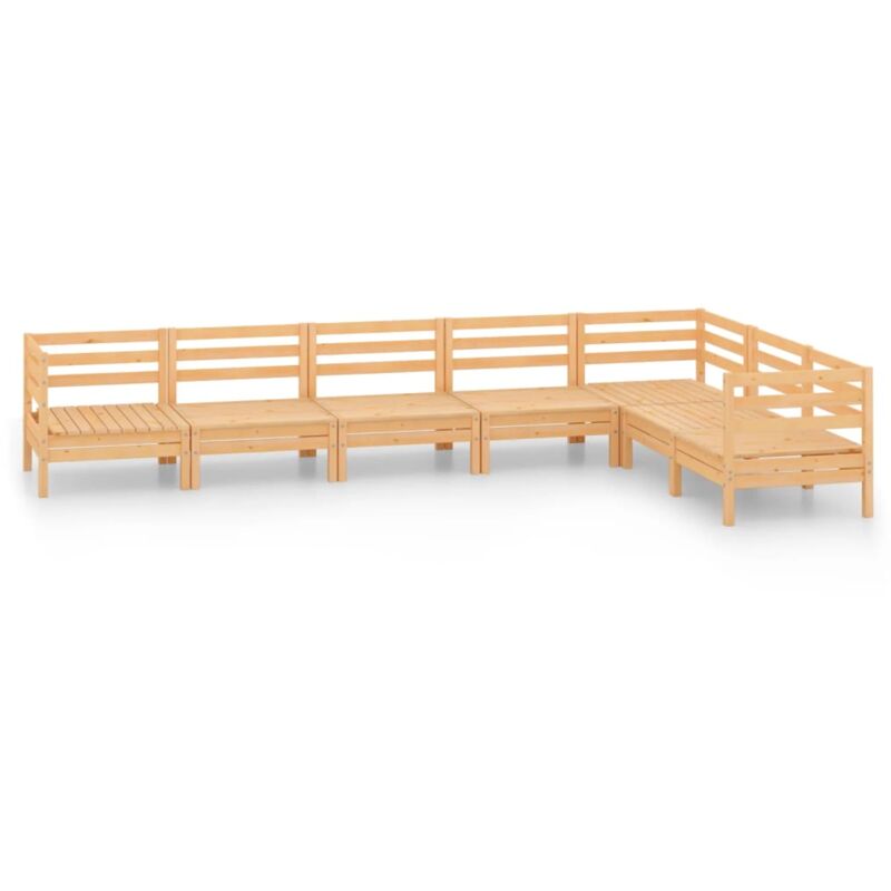 

Vidaxl - Juego de muebles de jardín 7 piezas madera maciza de pino - Marrón