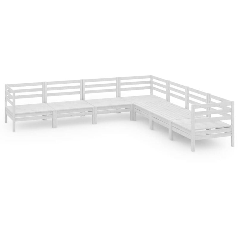 

Vidaxl - Juego de muebles de jardín 7 piezas madera maciza pino blanco - Blanco