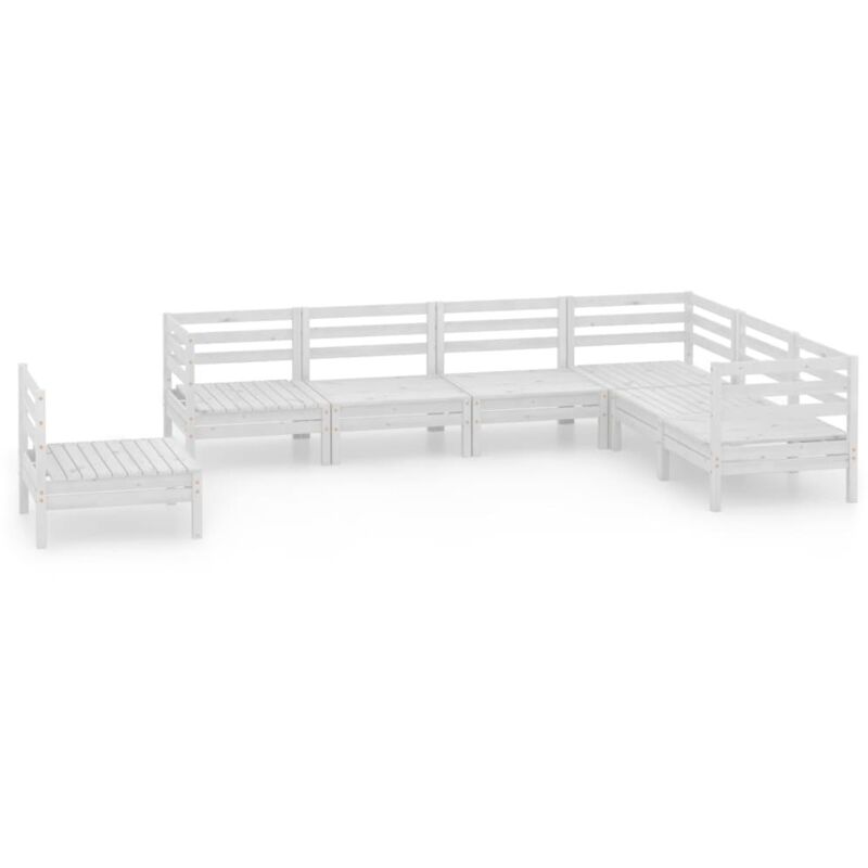 

Vidaxl - Juego de muebles de jardín 7 piezas madera maciza pino blanco - Blanco