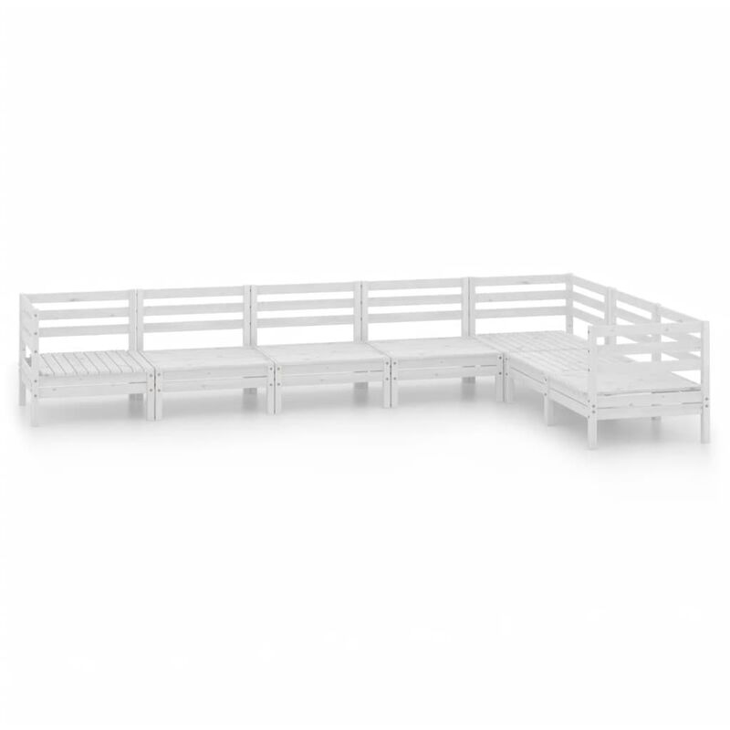 

Vidaxl - Juego de muebles de jardín 7 piezas madera maciza pino blanco - Blanco