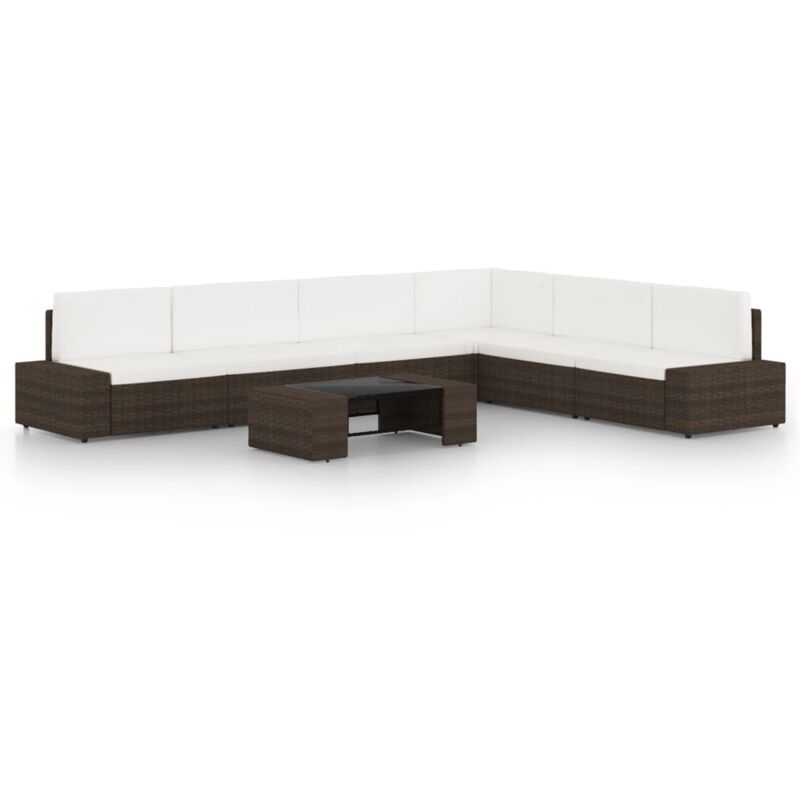 

Juego de muebles de jardín 7 piezas ratán sintético marrón - Marrón - Vidaxl