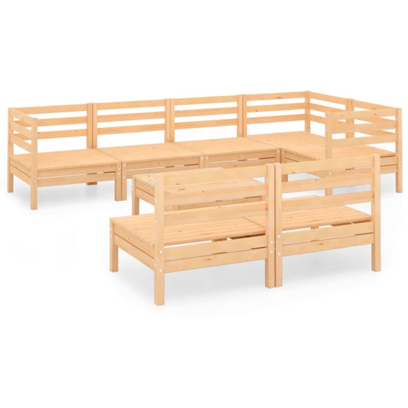 

Vidaxl - Juego de muebles de jardín 8 piezas madera de pino maciza - Marrón