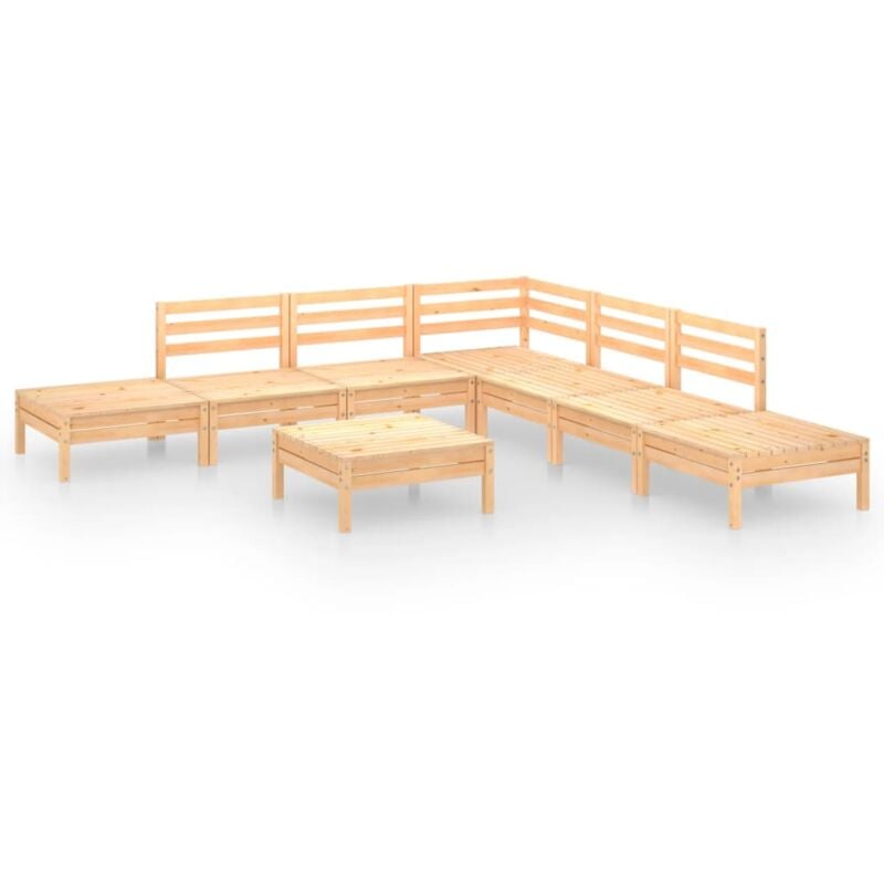 

Vidaxl - Juego de muebles de jardín 8 piezas madera de pino maciza - Marrón