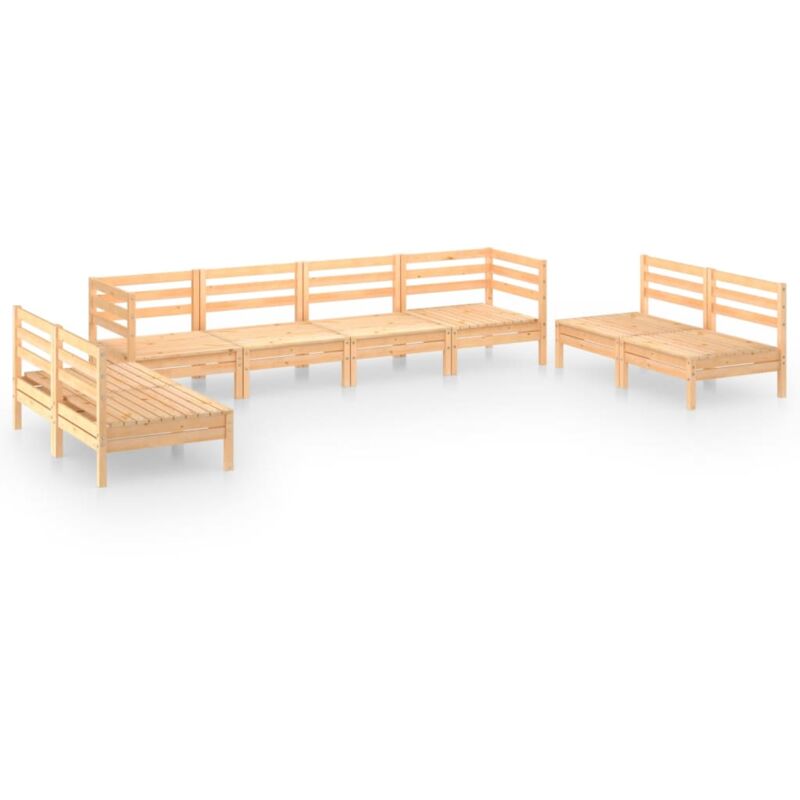 

vidaXL Juego de muebles de jardín 8 piezas madera maciza de pino - Marrón