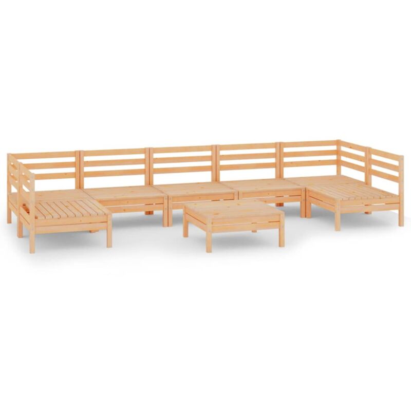 

vidaXL Juego de muebles de jardín 8 piezas madera maciza de pino - Marrón