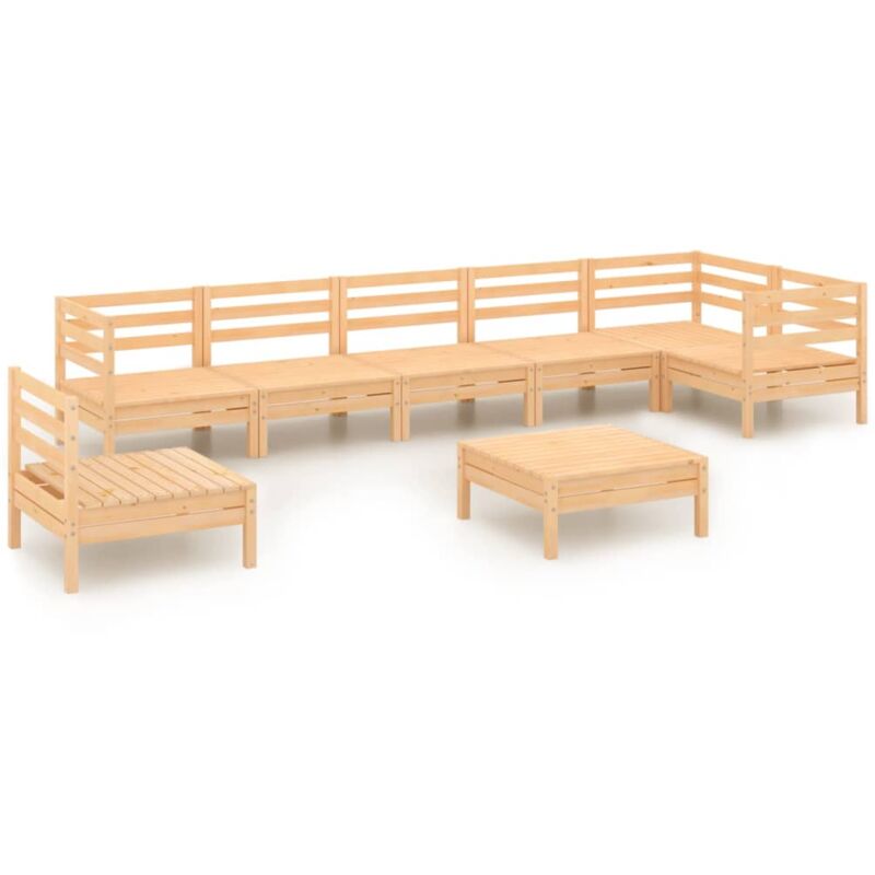 

Vidaxl - Juego de muebles de jardín 8 piezas madera maciza de pino - Marrón