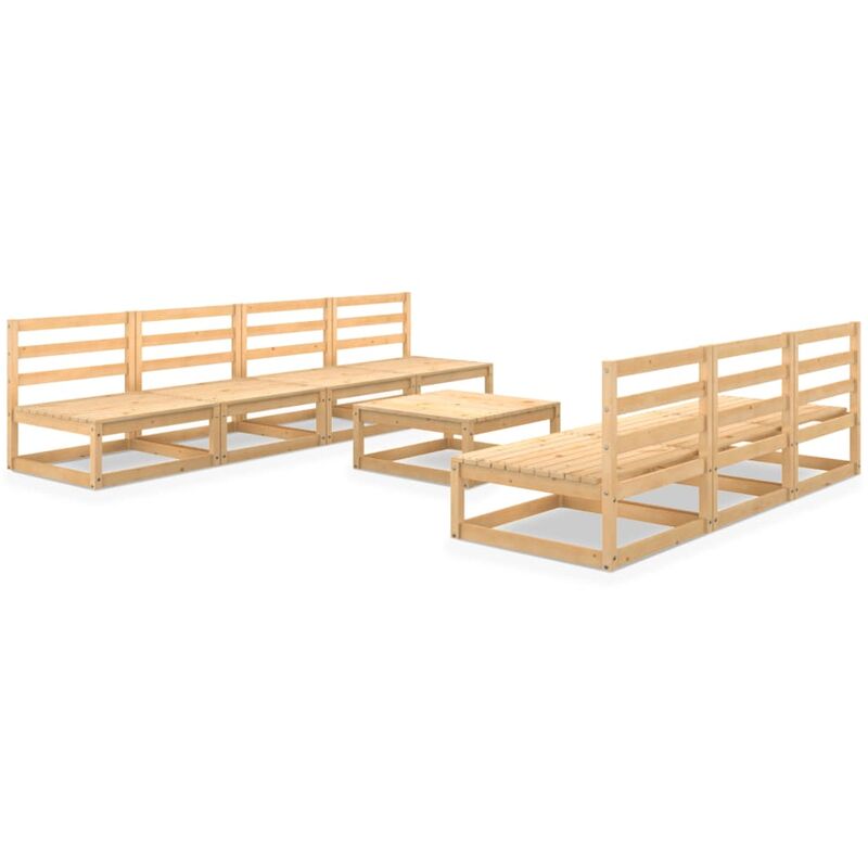 

vidaXL Juego de muebles de jardín 8 piezas madera pino maciza - Marrón