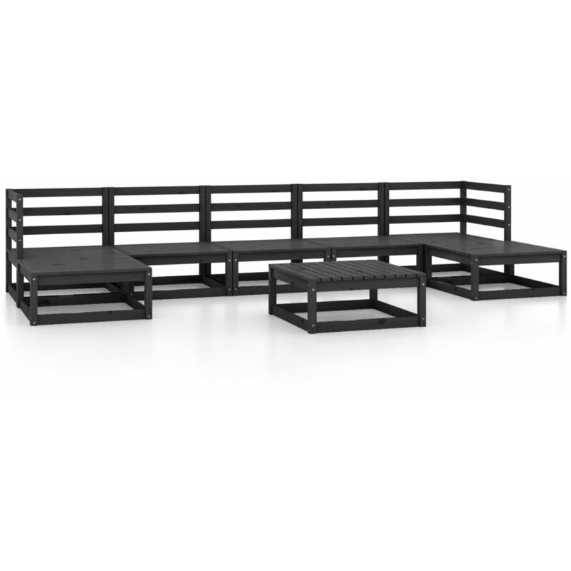 

Vidaxl - Juego de muebles de jardín 8 piezas madera pino maciza - Negro