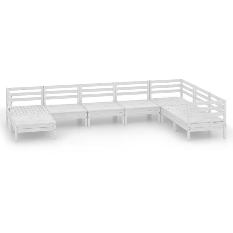 

Vidaxl - Juego de muebles de jardín 8 pzas madera de pino maciza blanco - Blanco