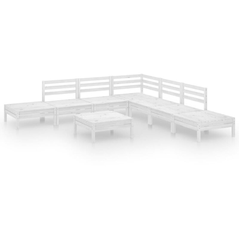 

Vidaxl - Juego de muebles de jardín 8 pzas madera de pino maciza blanco - Blanco