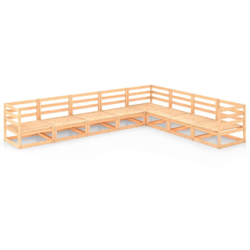 

vidaXL Juego de muebles de jardín 8 piezas madera pino maciza - Marrón