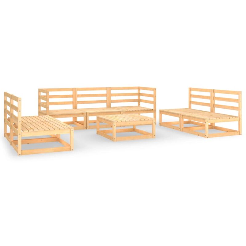 

vidaXL Juego de muebles de jardín 8 piezas madera pino maciza - Marrón