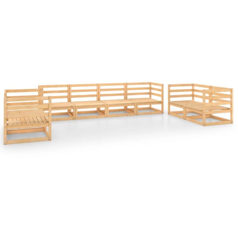 

vidaXL Juego de muebles de jardín 8 piezas madera pino maciza - Marrón