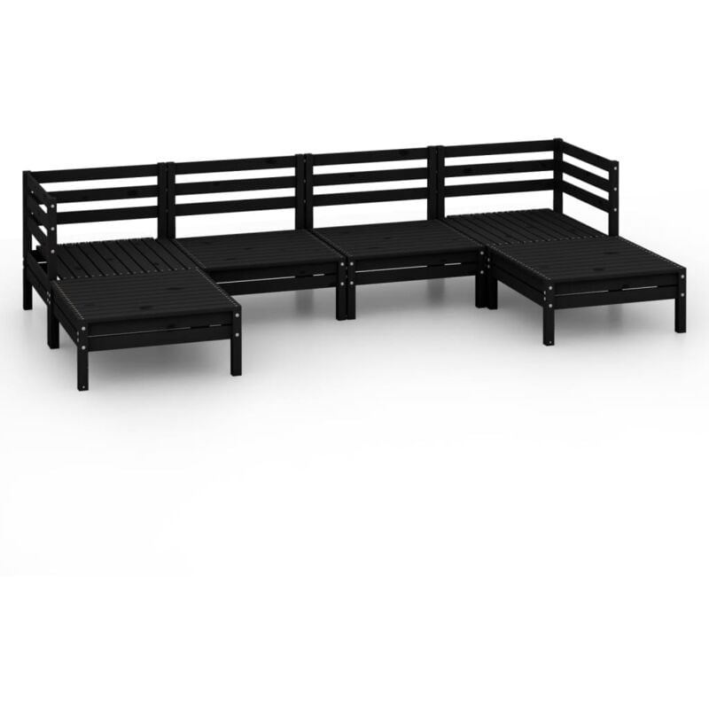 

vidaXL Juego de muebles de jardín 9 piezas negro madera pino maciza - Negro