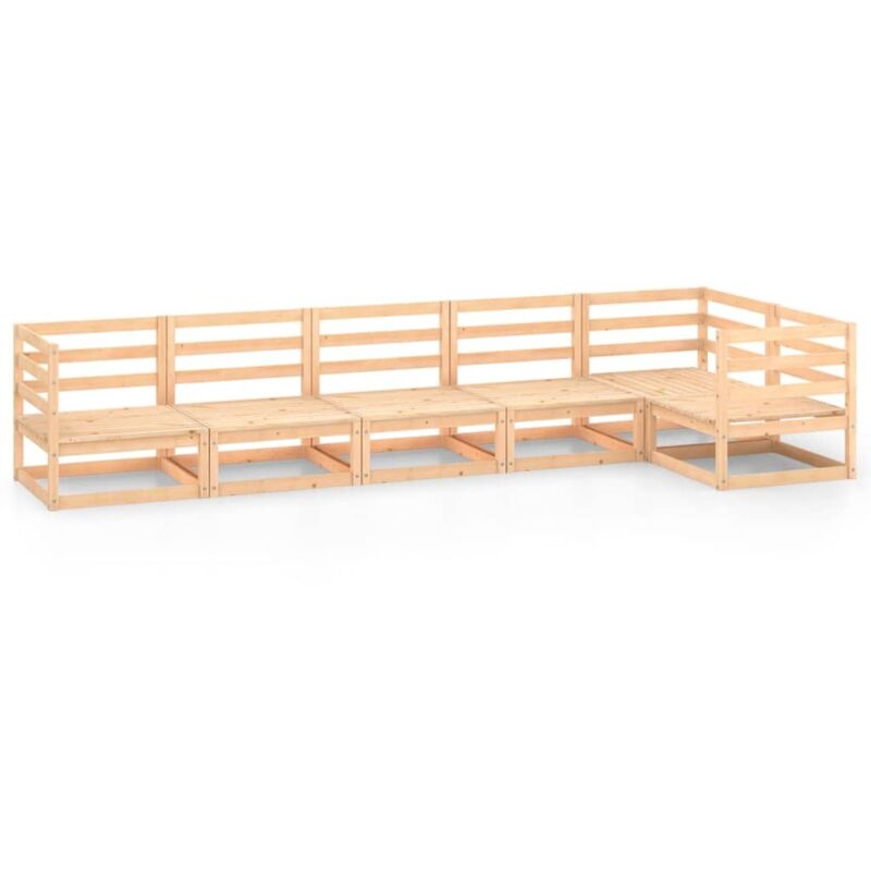 

vidaXL Juego de salón de jardín 6 piezas madera maciza de pino - Marrón