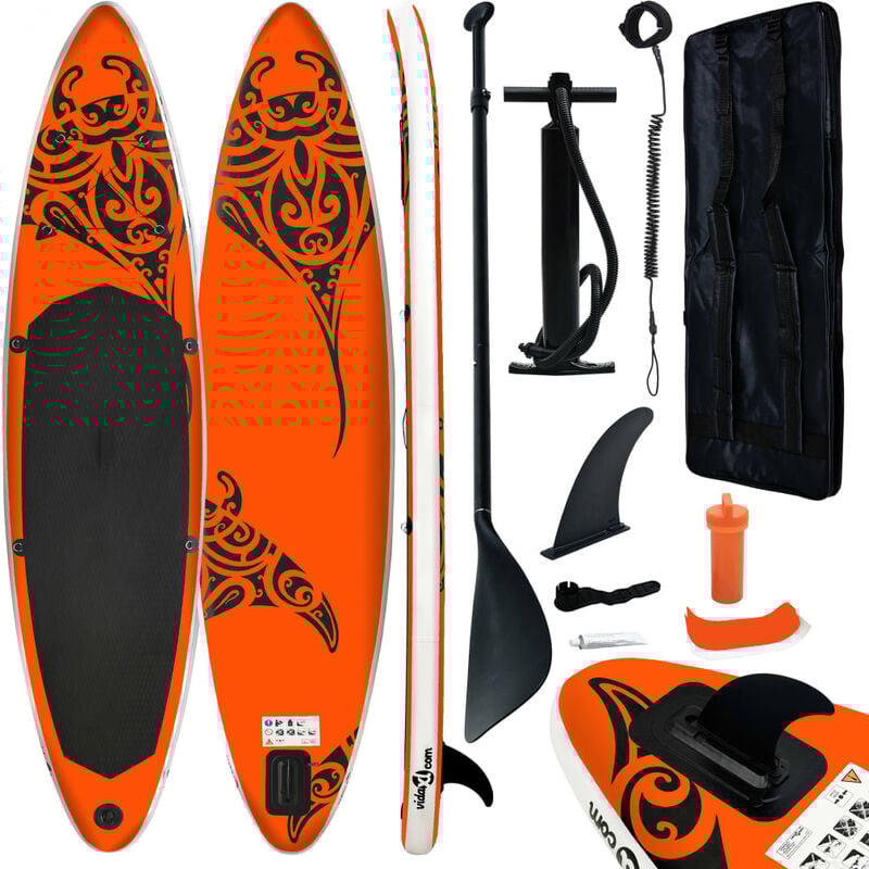

vidaXL Juego de tabla de paddle surf hinchable naranja 320x76x15 cm - Naranja