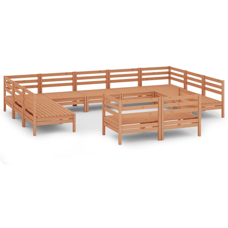 

Juego muebles de jardín 11 pzas madera maciza pino marrón miel - Marrón - Vidaxl