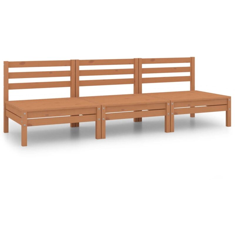 

Vidaxl - Juego muebles de jardín 3 pzas madera maciza pino marrón miel - Marrón