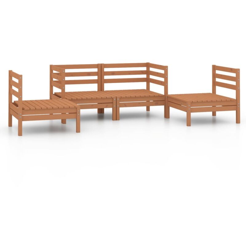 

Vidaxl - Juego muebles de jardín 4 pzas madera maciza pino marrón miel - Marrón