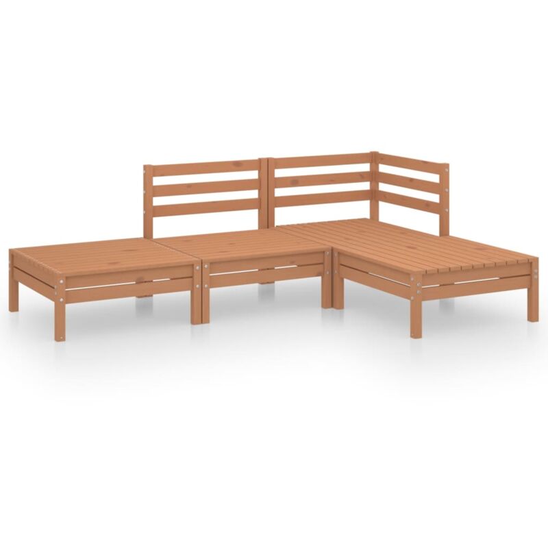 

Vidaxl - Juego muebles de jardín 4 pzas madera maciza pino marrón miel - Marrón