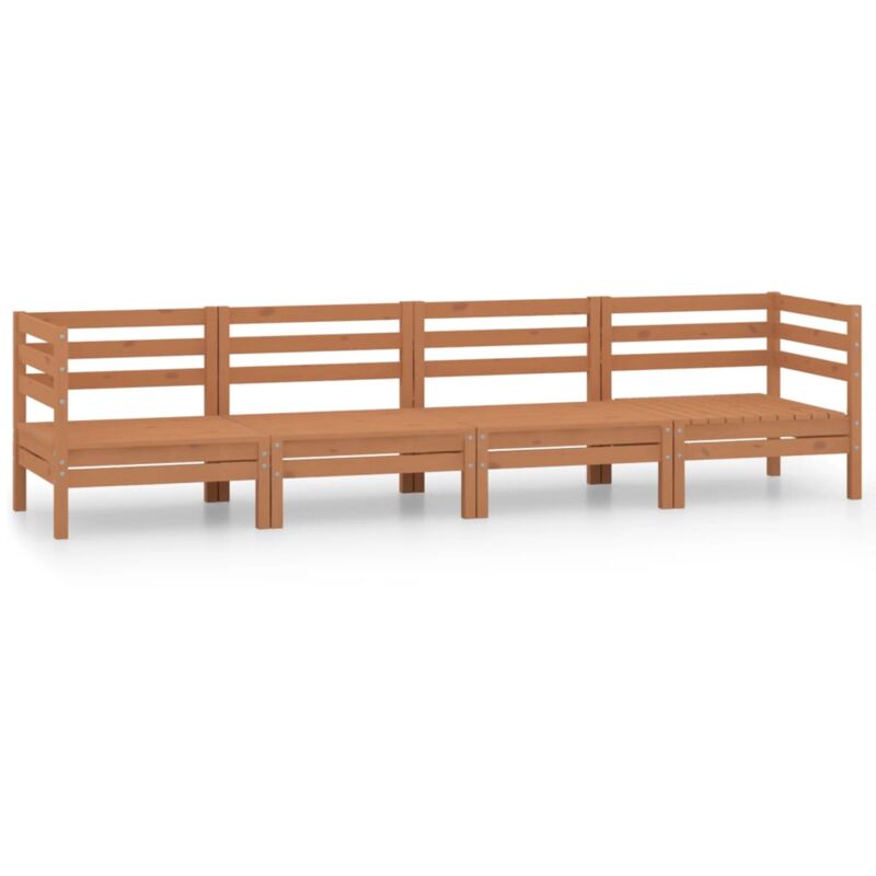 

Vidaxl - Juego muebles de jardín 4 pzas madera maciza pino marrón miel - Marrón