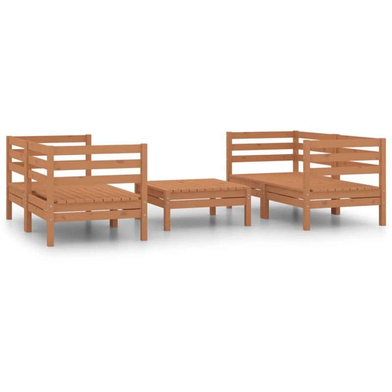 

Vidaxl - Juego muebles de jardín 5 pzas madera maciza pino marrón miel - Marrón