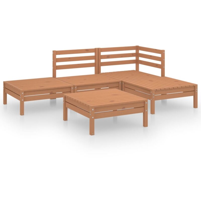 

Vidaxl - Juego muebles de jardín 5 pzas madera maciza pino marrón miel - Marrón