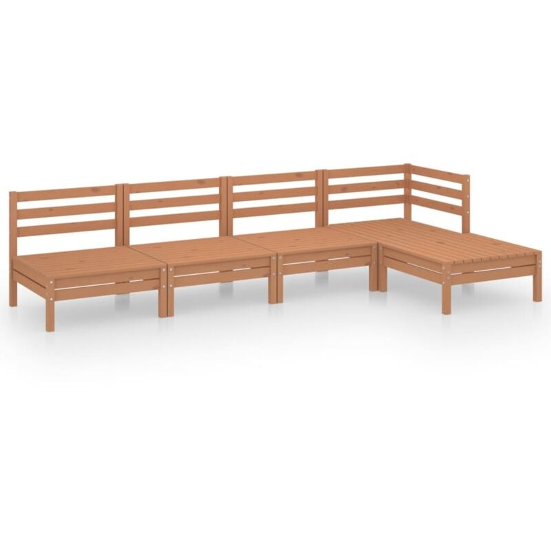 

Vidaxl - Juego muebles de jardín 5 pzas madera maciza pino marrón miel - Marrón