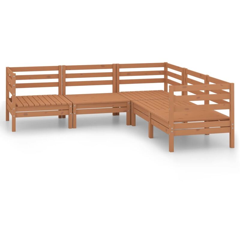

vidaXL Juego muebles de jardín 5 pzas madera maciza pino marrón miel - Marrón