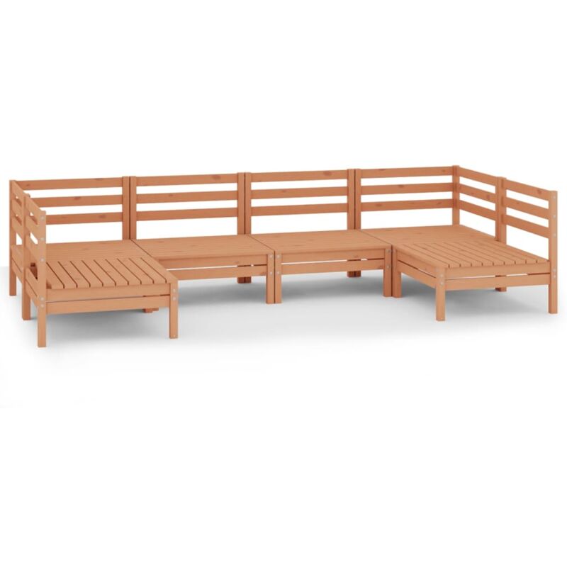 

vidaXL Juego muebles de jardín 6 pzas madera maciza pino marrón miel - Marrón