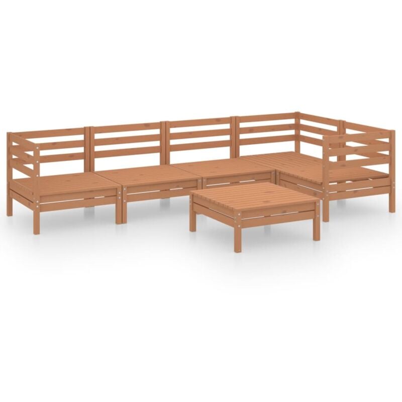 

Vidaxl - Juego muebles de jardín 6 pzas madera maciza pino marrón miel - Marrón