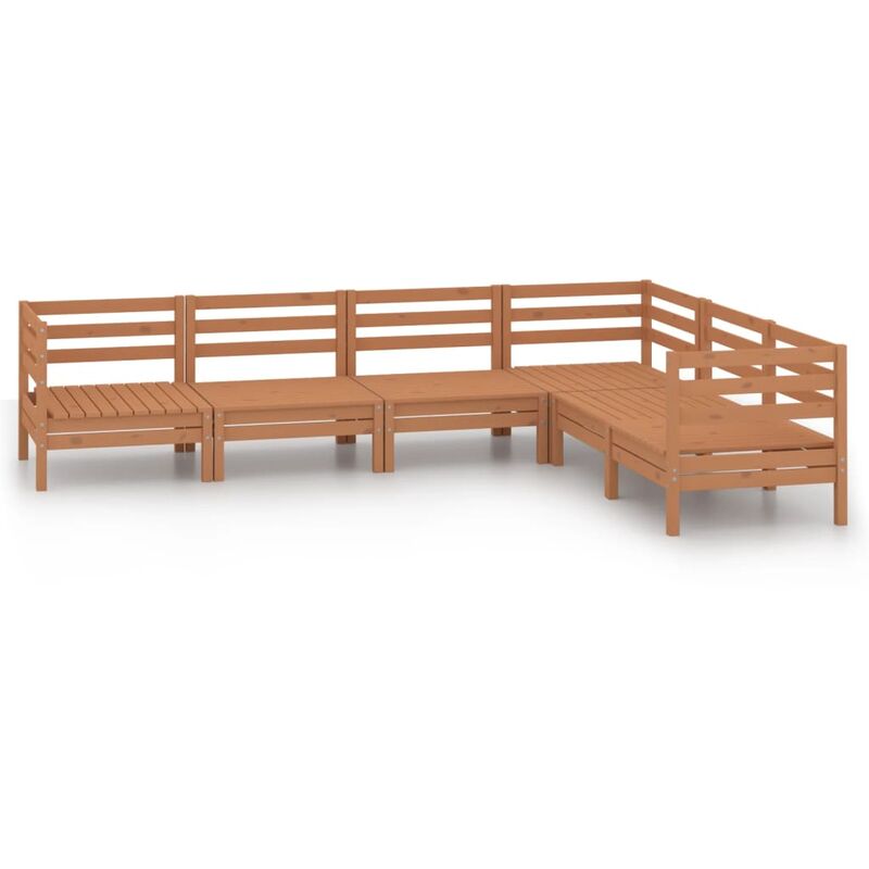 

Juego muebles de jardín 6 pzas madera pino maciza marrón miel - Marrón - Vidaxl