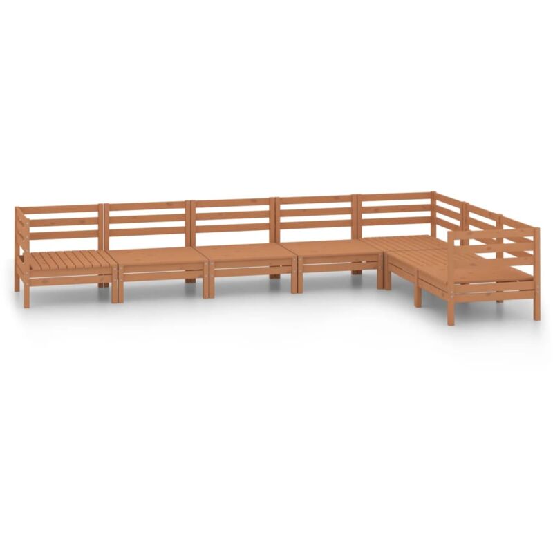

Vidaxl - Juego muebles de jardín 7 pzas madera maciza pino marrón miel - Marrón