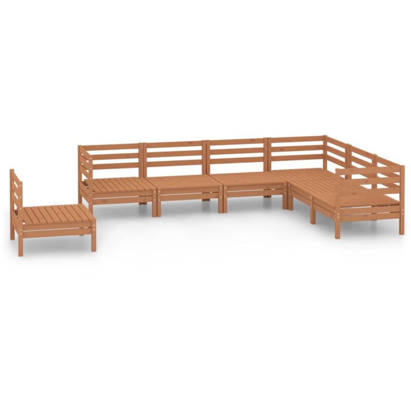 

Vidaxl - Juego muebles de jardín 7 pzas madera maciza pino marrón miel - Marrón
