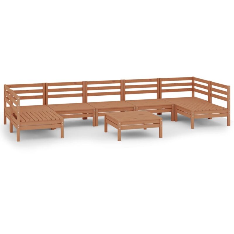 

Vidaxl - Juego muebles de jardín 8 pzas madera maciza pino marrón miel - Marrón