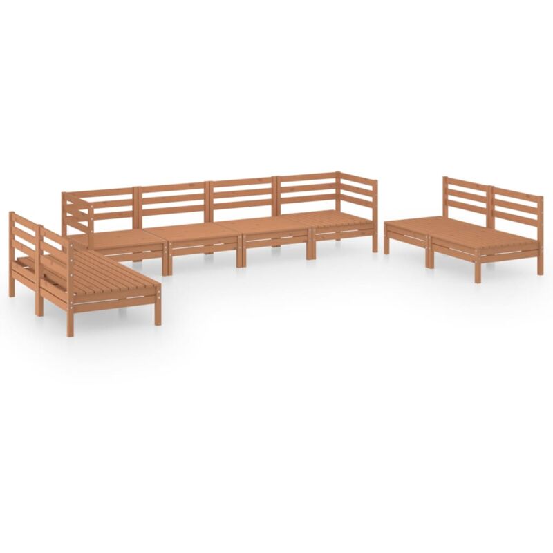 

Vidaxl - Juego muebles de jardín 8 pzas madera maciza pino marrón miel - Marrón