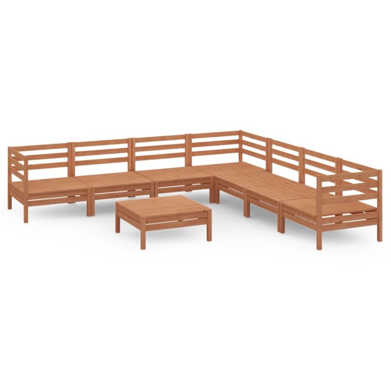 

Vidaxl - Juego muebles de jardín 8 pzas madera maciza pino marrón miel - Marrón