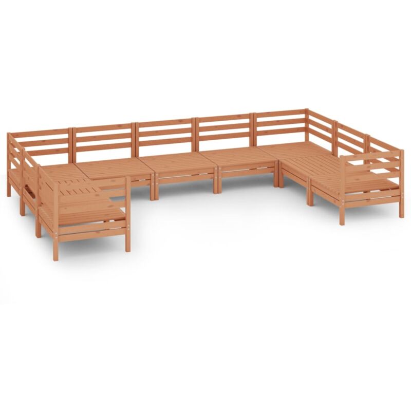 

Juego muebles de jardín 9 pzas madera maciza pino marrón miel - Marrón - Vidaxl