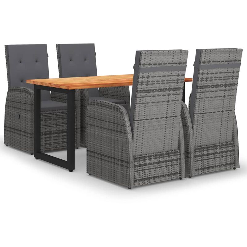 

Juego muebles jardín 5 pzas con cojines ratán sintético gris - Gris - Vidaxl