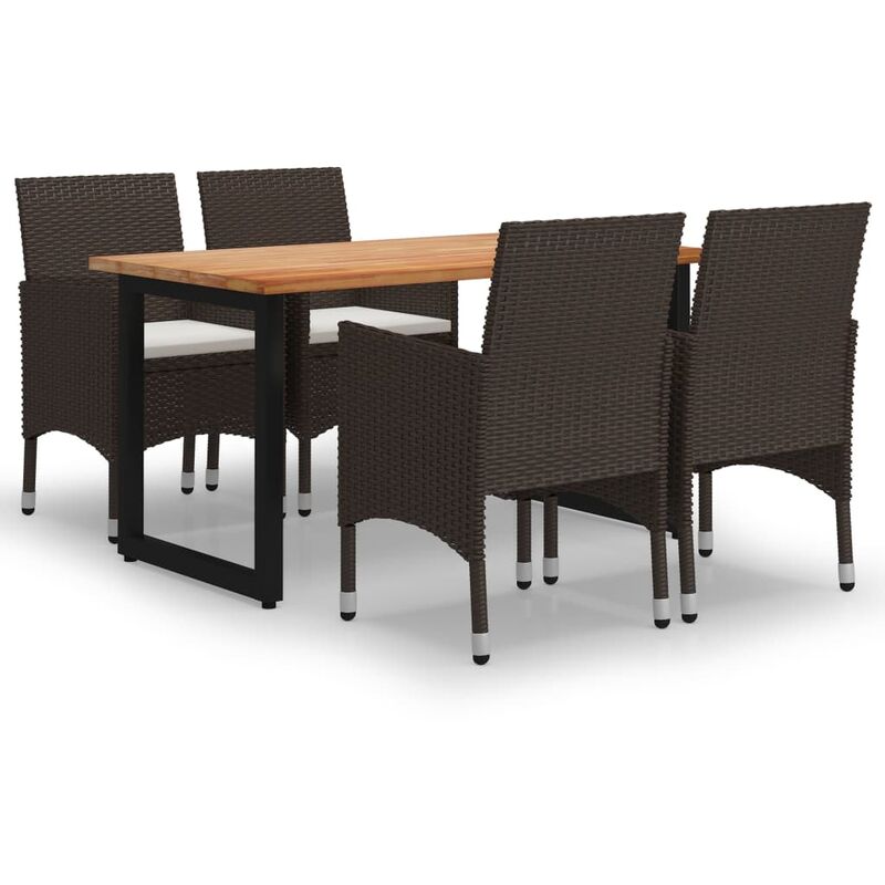 

Juego muebles jardín 5 pzas con cojines ratán sintético marrón - Marrón - Vidaxl